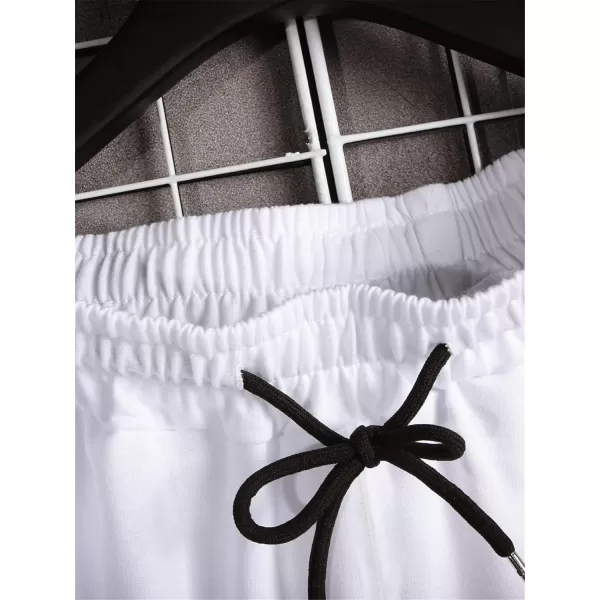 WDIRARA Men's Letter Graphic Print Drawstring Waist Tie Front Pocket Track Shorts