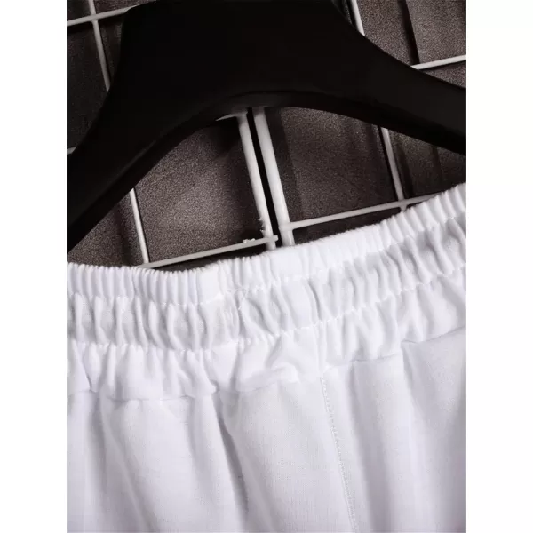 WDIRARA Men's Letter Graphic Print Drawstring Waist Tie Front Pocket Track Shorts
