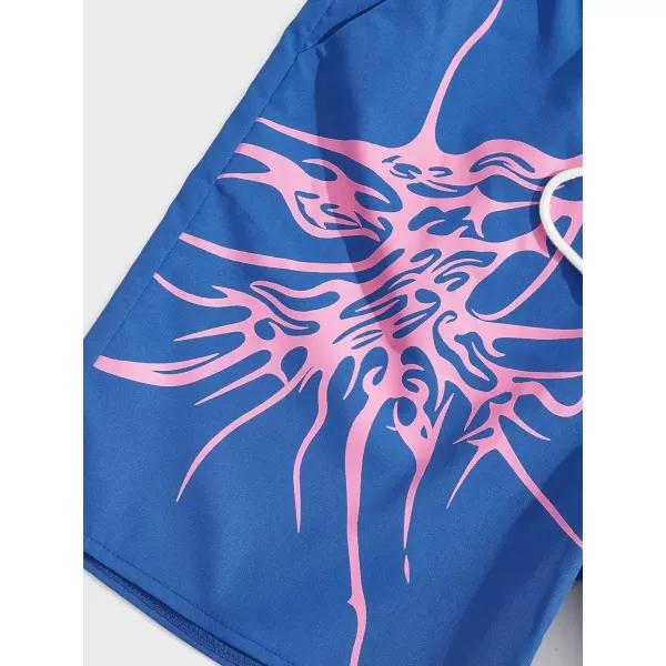 WDIRARA Men's Letter Graphic Print Drawstring Waist Tie Front Pocket Track Shorts