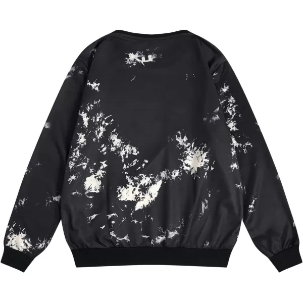 WDIRARA Men's Letter Graphic Print Round Neck Long Sleeve Sweatshirt Pullovers