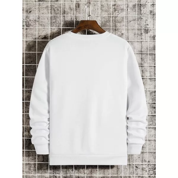 WDIRARA Men's Letter Graphic Print Round Neck Long Sleeve Sweatshirt Pullovers