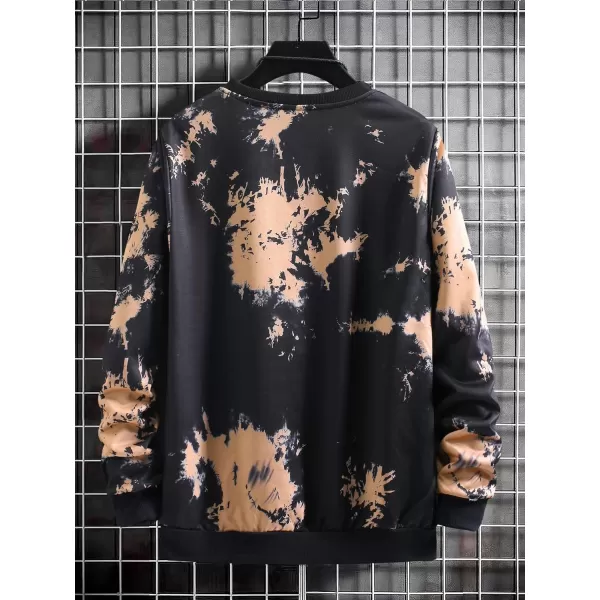 WDIRARA Men's Letter Graphic Print Round Neck Long Sleeve Sweatshirt Pullovers