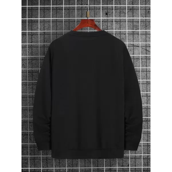 WDIRARA Men's Letter Graphic Print Round Neck Long Sleeve Sweatshirt Pullovers