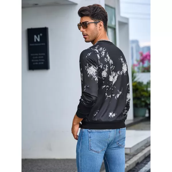 WDIRARA Men's Letter Graphic Print Round Neck Long Sleeve Sweatshirt Pullovers
