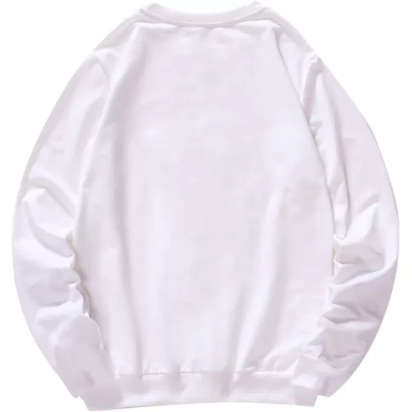 WDIRARA Men's Letter Graphic Print Round Neck Long Sleeve Sweatshirt Pullovers