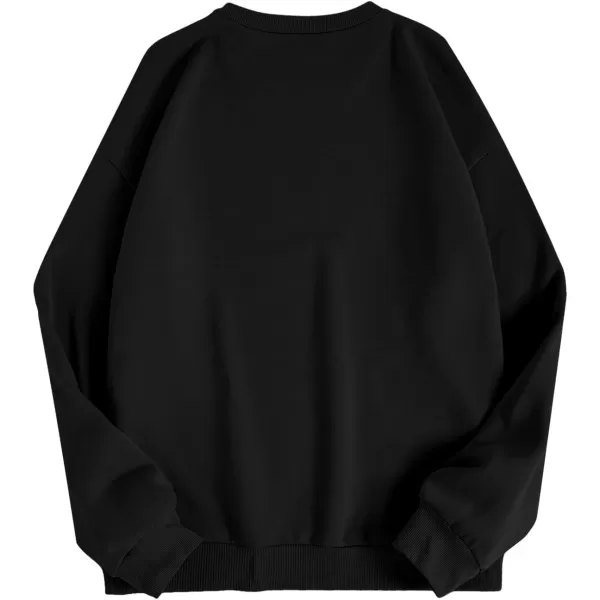 WDIRARA Men's Letter Graphic Round Neck Long Sleeve Sweatshirt Casual Tops