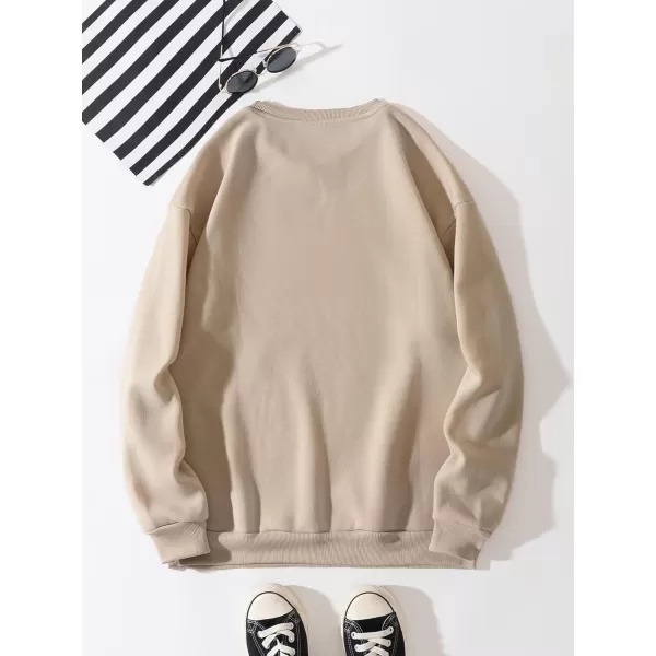 WDIRARA Men's Letter Graphic Round Neck Long Sleeve Sweatshirt Casual Tops