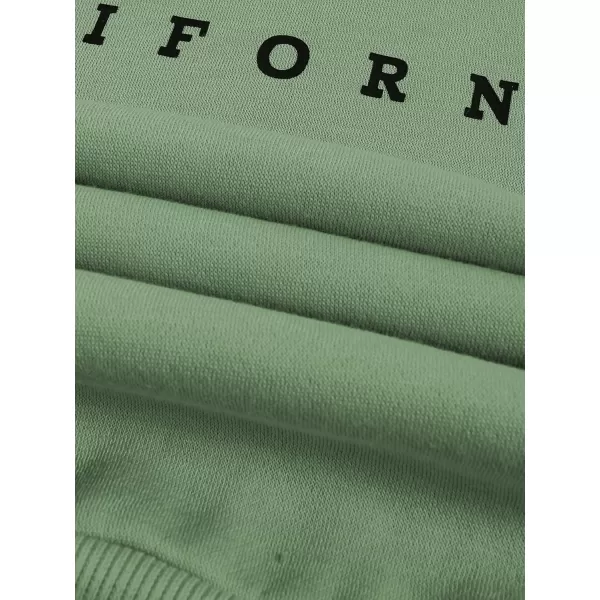 WDIRARA Men's Letter Graphic Round Neck Long Sleeve Sweatshirt Casual Tops