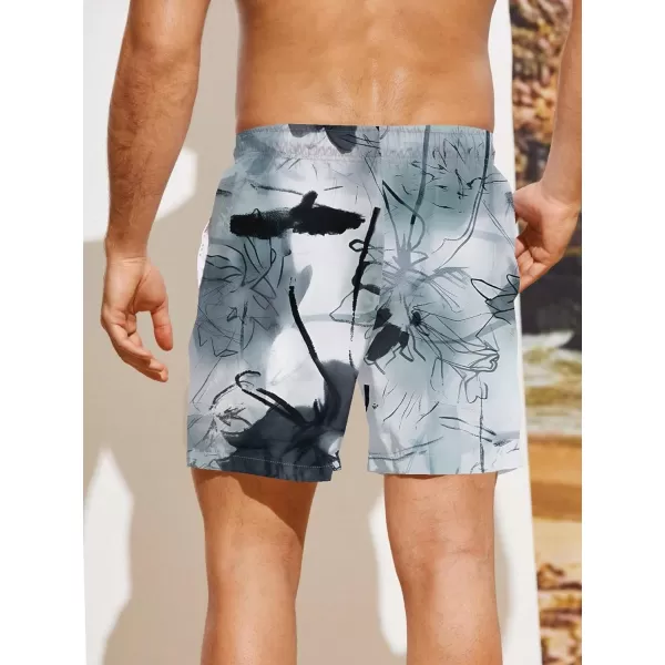 WDIRARA Men's Letter Graphic Tie Dye Drawstring Waist Workout Shorts with Pockets