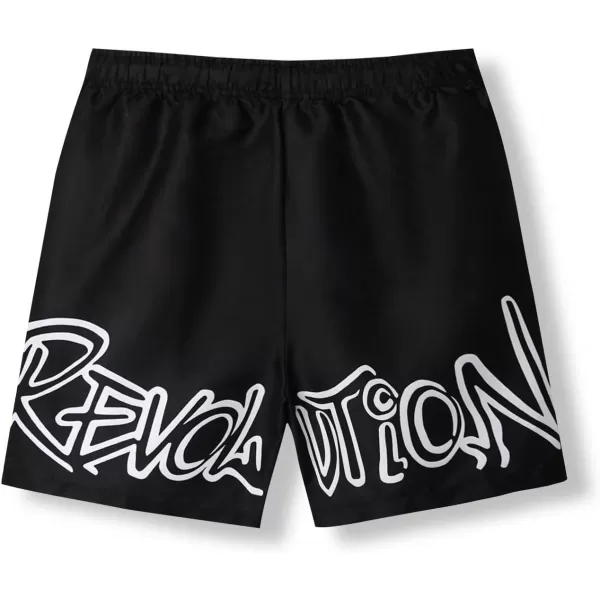 WDIRARA Men's Letter Graphic Tie Dye Drawstring Waist Workout Shorts with Pockets