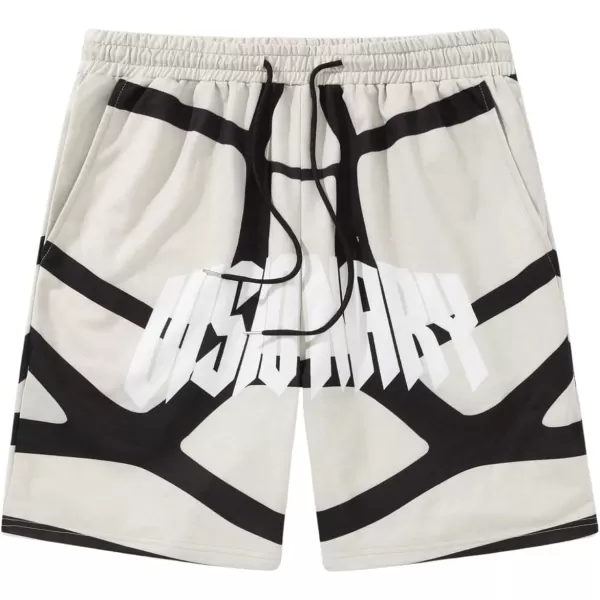WDIRARA Men's Letter Graphic Tie Dye Drawstring Waist Workout Shorts with Pockets