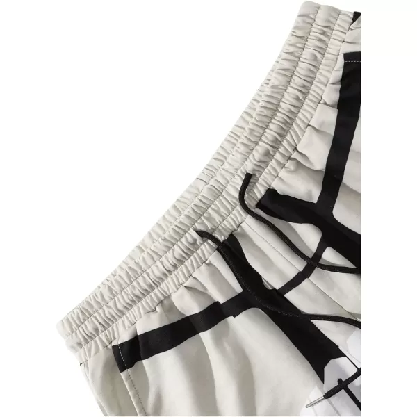WDIRARA Men's Letter Graphic Tie Dye Drawstring Waist Workout Shorts with Pockets