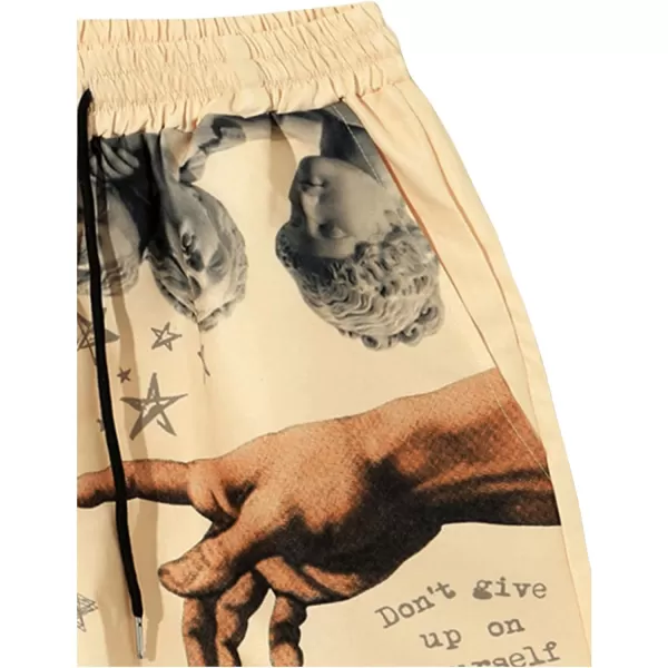 WDIRARA Men's Letter Graphic Tie Dye Drawstring Waist Workout Shorts with Pockets