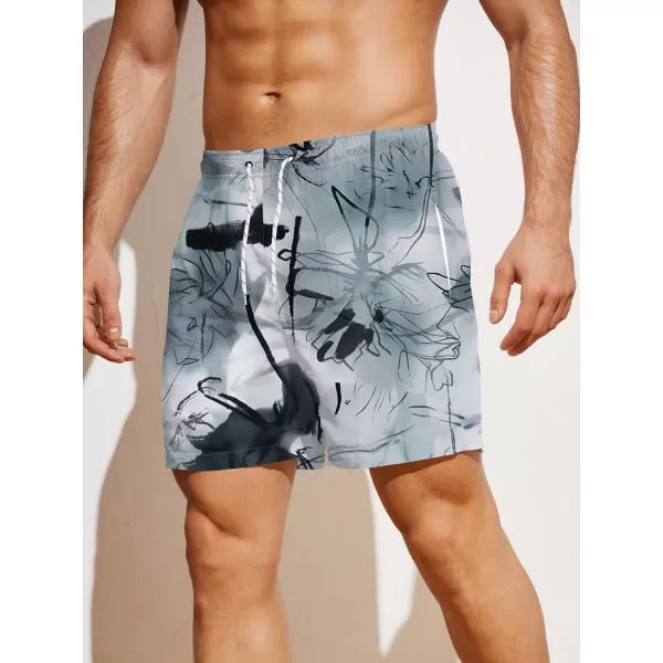 WDIRARA Men's Letter Graphic Tie Dye Drawstring Waist Workout Shorts with Pockets