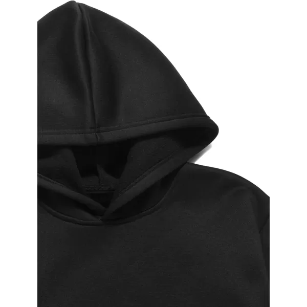 WDIRARA Men's Letter Print Long Sleeve Drawstring Hooded Tops Drop Shoulder Pullovers Casual Basic Sweatshirts