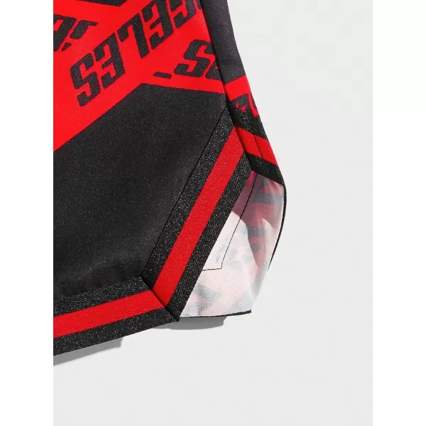 WDIRARA Men's Lightning Graphic Print Drawstring Casual Summer Beach Shorts