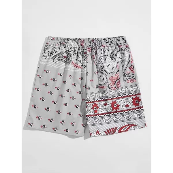 WDIRARA Men's Lightning Graphic Print Drawstring Casual Summer Beach Shorts