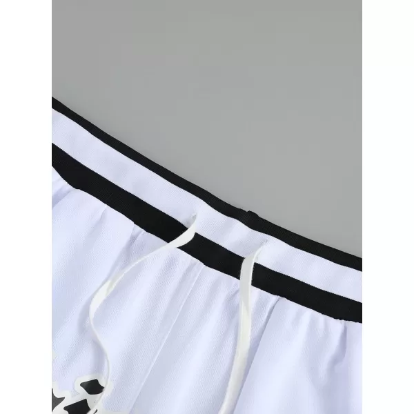 WDIRARA Men's Lightning Graphic Print Drawstring Casual Summer Beach Shorts