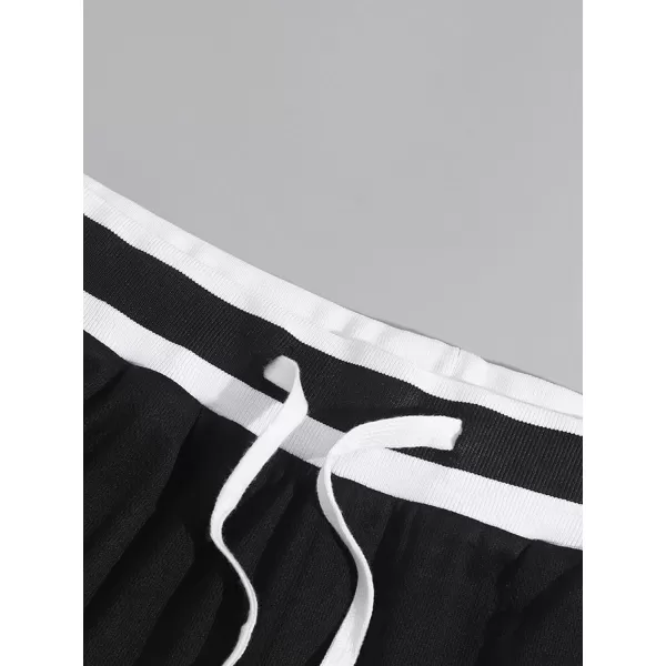WDIRARA Men's Lightning Graphic Print Drawstring Casual Summer Beach Shorts