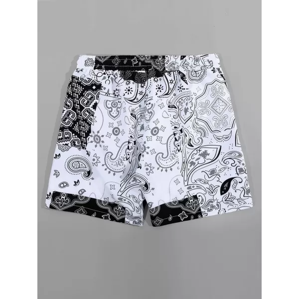 WDIRARA Men's Lightning Graphic Print Drawstring Casual Summer Beach Shorts