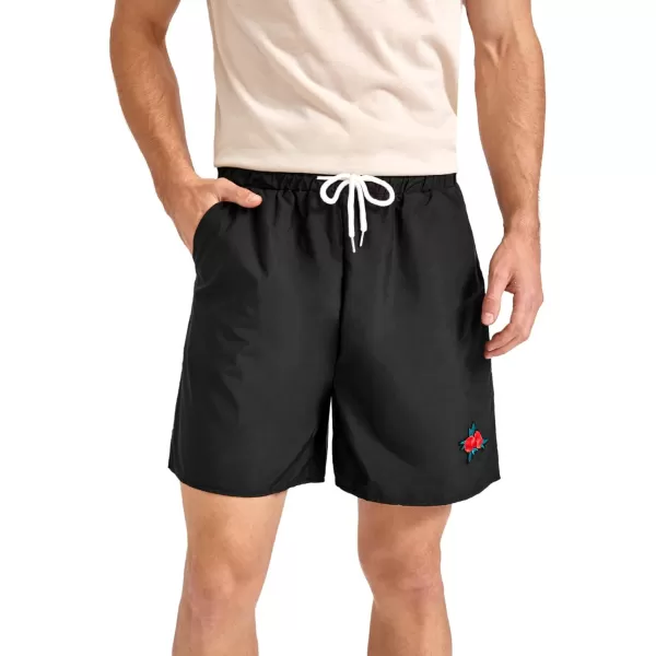 WDIRARA Men's Lightning Graphic Print Drawstring Casual Summer Beach Shorts