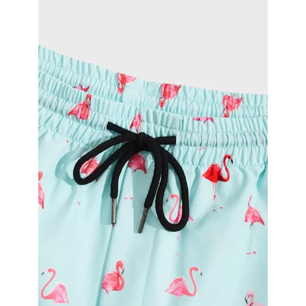 WDIRARA Men's Lightning Graphic Print Drawstring Casual Summer Beach Shorts