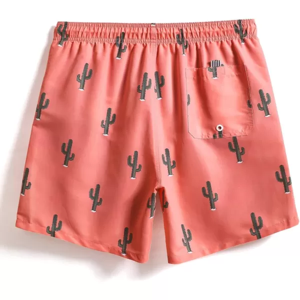 WDIRARA Men's Plant Print Patch Drawstring Waist Summer Beach Hawaii Swim Trunks Shorts