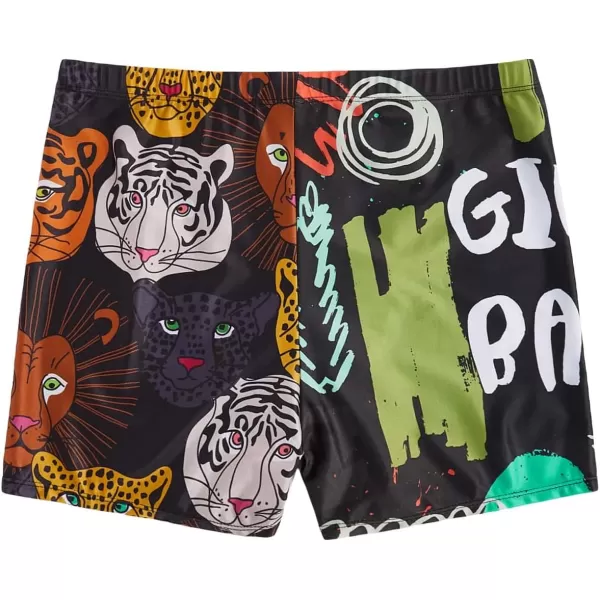 WDIRARA Men's Swim Trunks Elastic Waist Graphic Animal Print Swimwear Board Shorts