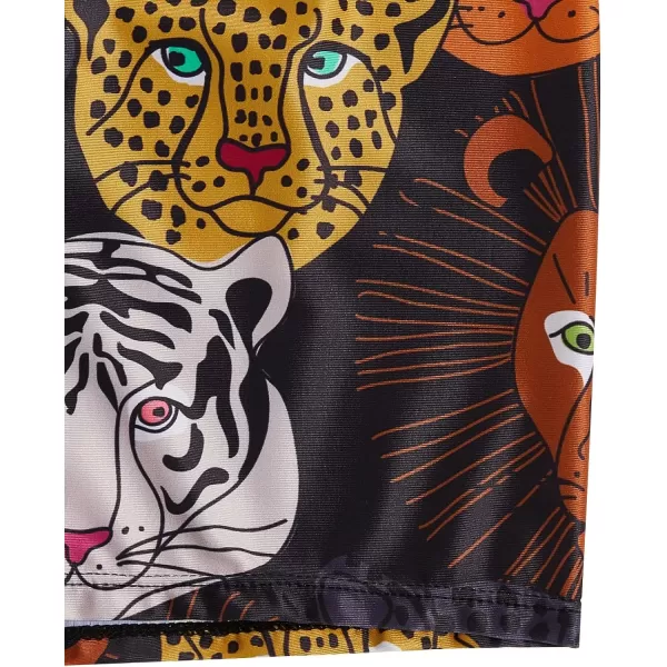 WDIRARA Men's Swim Trunks Elastic Waist Graphic Animal Print Swimwear Board Shorts