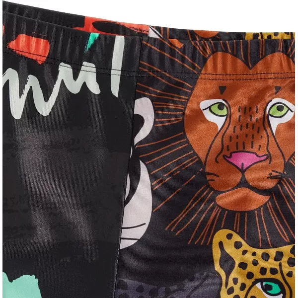 WDIRARA Men's Swim Trunks Elastic Waist Graphic Animal Print Swimwear Board Shorts