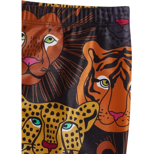 WDIRARA Men's Swim Trunks Elastic Waist Graphic Animal Print Swimwear Board Shorts