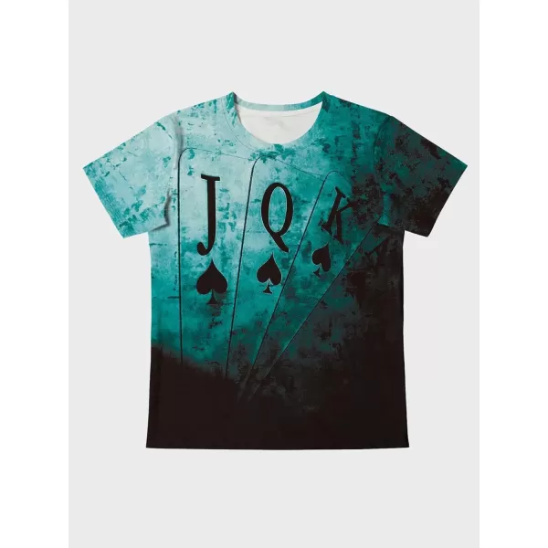 WDIRARA Men's Two Tone Cartoon Graphic Print Short Sleeve T Shirt Round Neck Tee