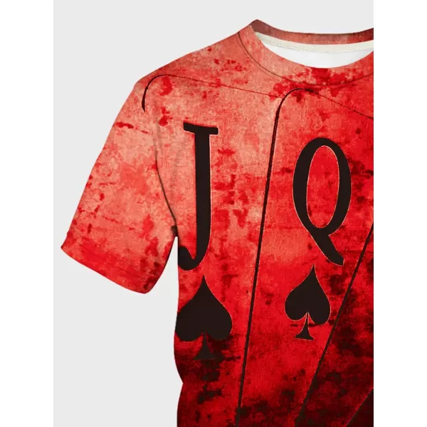 WDIRARA Men's Two Tone Cartoon Graphic Print Short Sleeve T Shirt Round Neck Tee