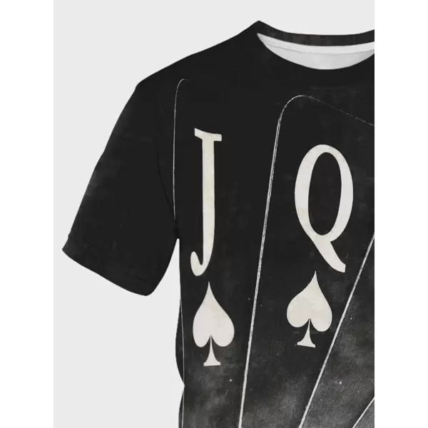 WDIRARA Men's Two Tone Cartoon Graphic Print Short Sleeve T Shirt Round Neck Tee