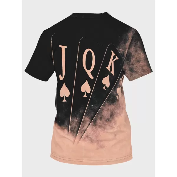 WDIRARA Men's Two Tone Cartoon Graphic Print Short Sleeve T Shirt Round Neck Tee