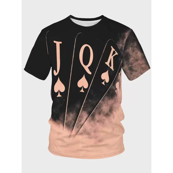 WDIRARA Men's Two Tone Cartoon Graphic Print Short Sleeve T Shirt Round Neck Tee