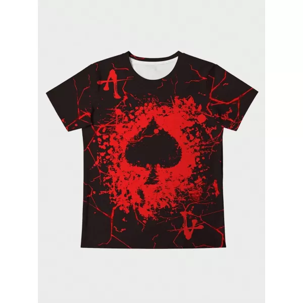 WDIRARA Men's Two Tone Cartoon Graphic Print Short Sleeve T Shirt Round Neck Tee