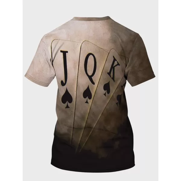 WDIRARA Men's Two Tone Cartoon Graphic Print Short Sleeve T Shirt Round Neck Tee