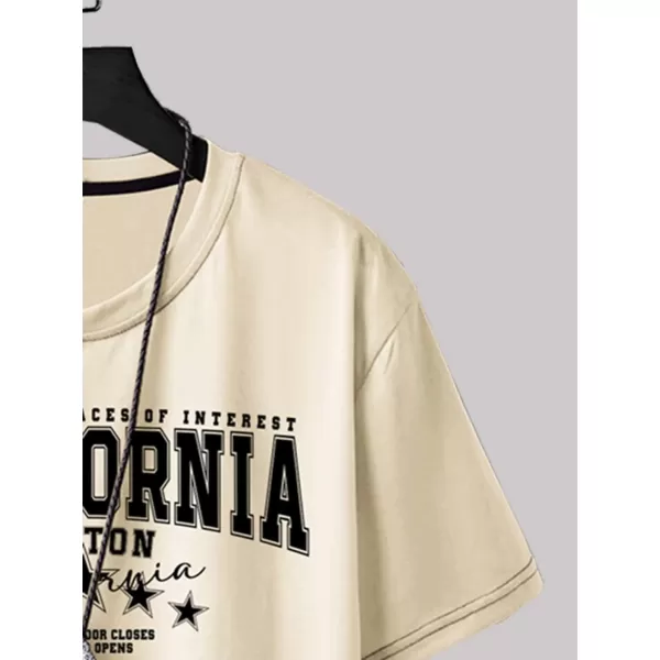 WDIRARA Men's Two Tone Cartoon Graphic Print Short Sleeve T Shirt Round Neck Tee