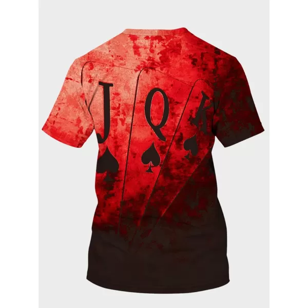 WDIRARA Men's Two Tone Cartoon Graphic Print Short Sleeve T Shirt Round Neck Tee
