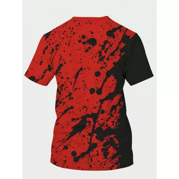 WDIRARA Men's Two Tone Cartoon Graphic Print Short Sleeve T Shirt Round Neck Tee