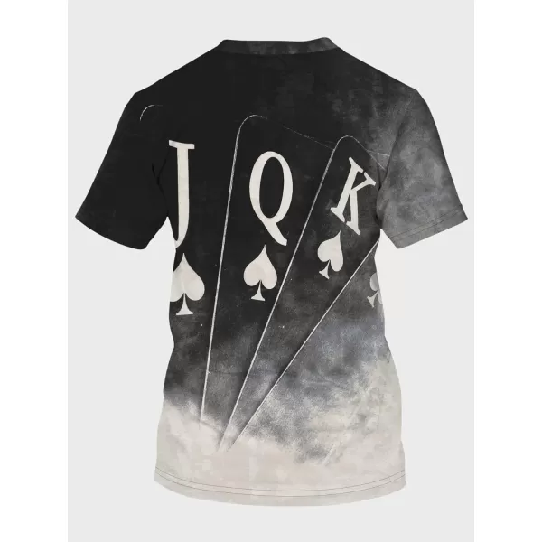 WDIRARA Men's Two Tone Cartoon Graphic Print Short Sleeve T Shirt Round Neck Tee