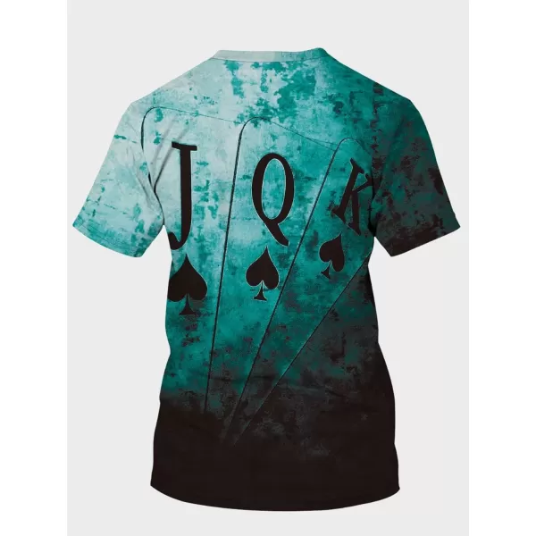 WDIRARA Men's Two Tone Cartoon Graphic Print Short Sleeve T Shirt Round Neck Tee