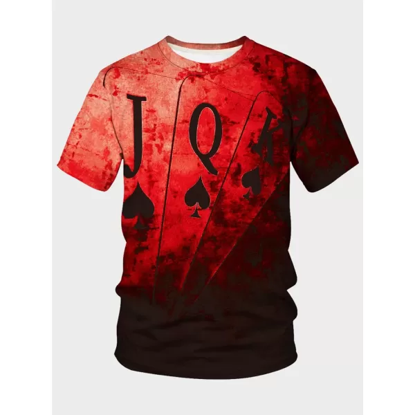 WDIRARA Men's Two Tone Cartoon Graphic Print Short Sleeve T Shirt Round Neck Tee