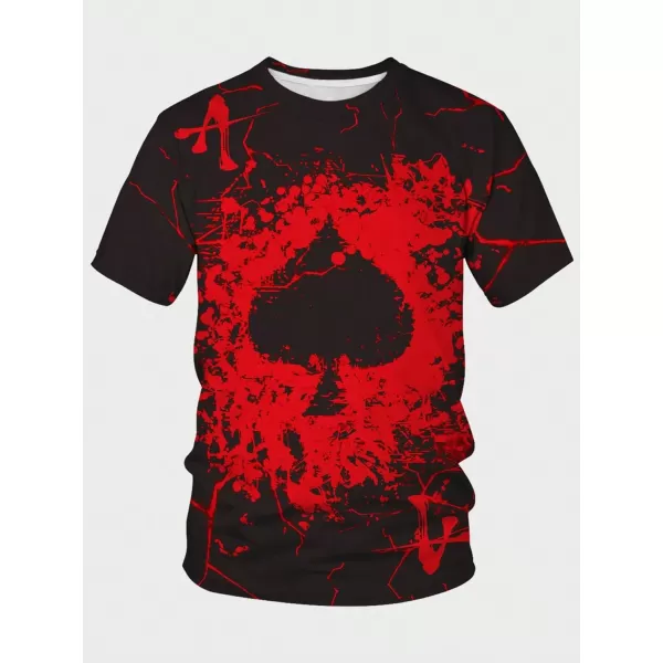 WDIRARA Men's Two Tone Cartoon Graphic Print Short Sleeve T Shirt Round Neck Tee