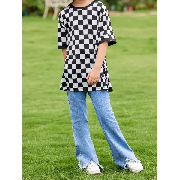 WDIRARA Toddler Boy's Plaid Short Sleeve Round Neck T Shirt Checkered Tops