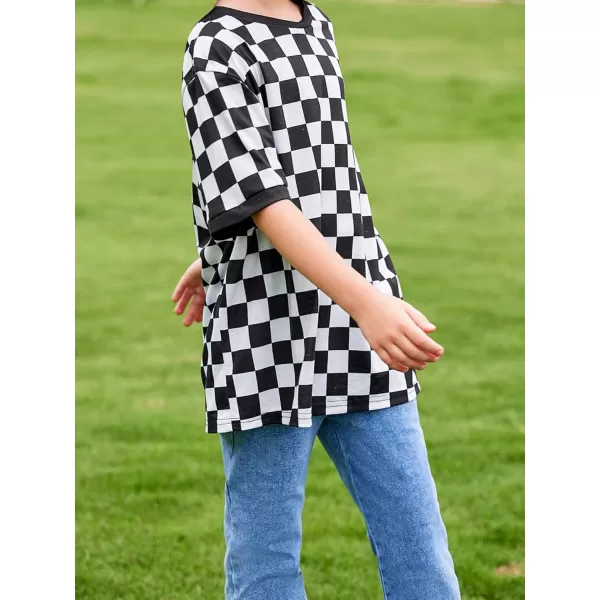 WDIRARA Toddler Boy's Plaid Short Sleeve Round Neck T Shirt Checkered Tops