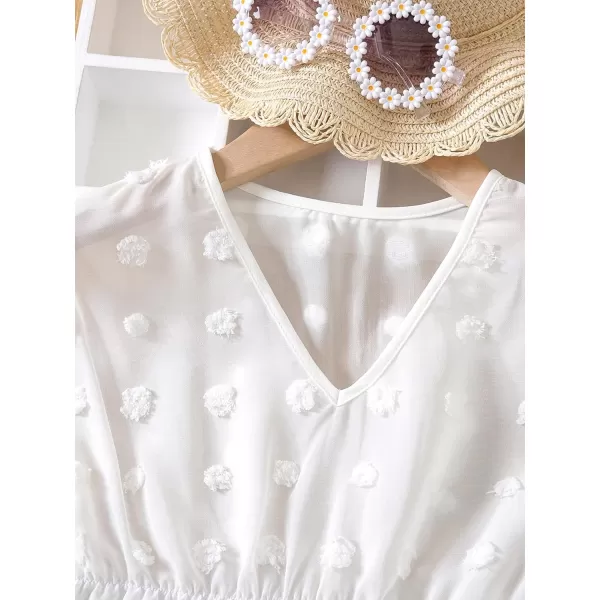 WDIRARA Toddler Girl's Swimwear Sheer V Neck Sleeveless Chiffon Cover Up Beach Dress