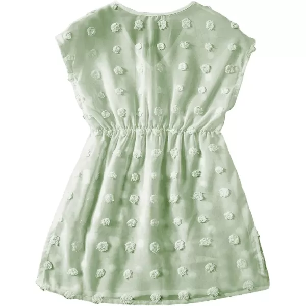 WDIRARA Toddler Girl's Swimwear Sheer V Neck Sleeveless Chiffon Cover Up Beach Dress