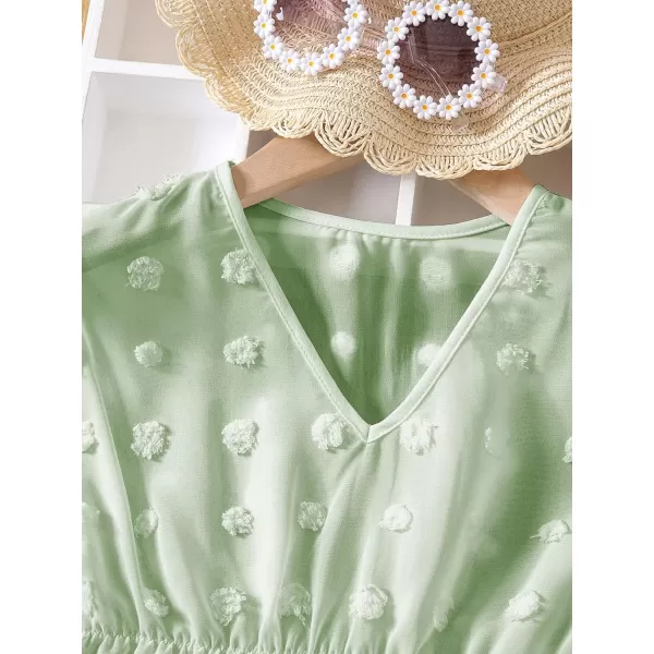 WDIRARA Toddler Girl's Swimwear Sheer V Neck Sleeveless Chiffon Cover Up Beach Dress